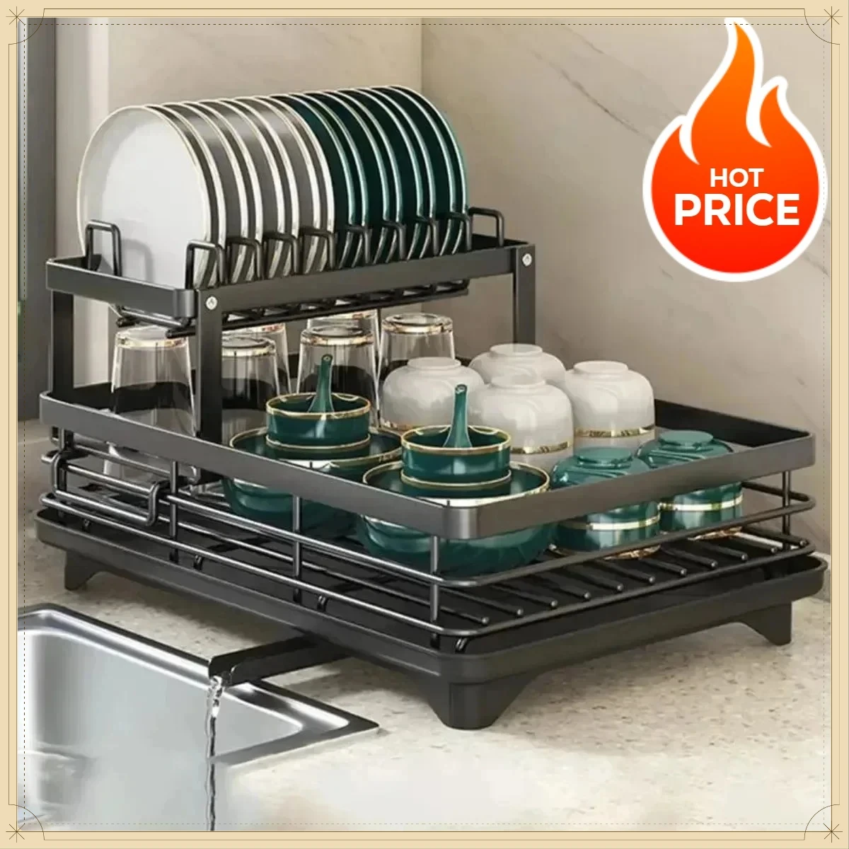 Kitchen Gadgets On Sale - Support de Rangement Double Couche Ajustable