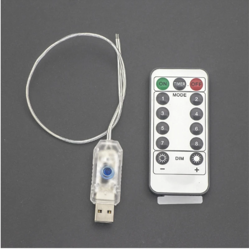 

USB remote control cable light accessories led light string 3v light bead suitable for copper wire lamp extension cable switch