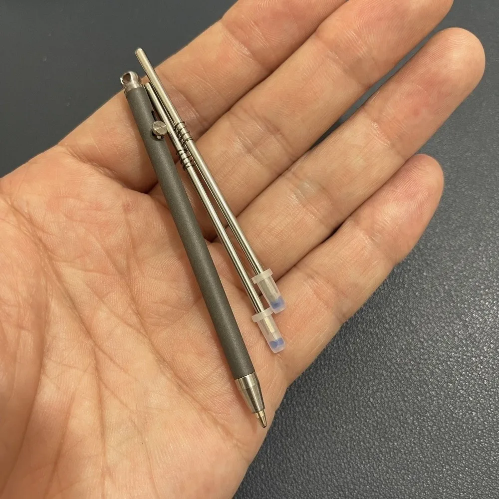 Multi-functional Portable Bolt Pen Titanium Alloy Mini Size Pocket Pen Refillable Keychain Pen Pocket Carry