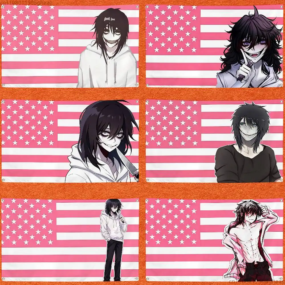 Jeff Art Killer Flag Tapestry Wall Hanging Sassy Aesthetic Decoration Dorm PartyBackdrops Cloth