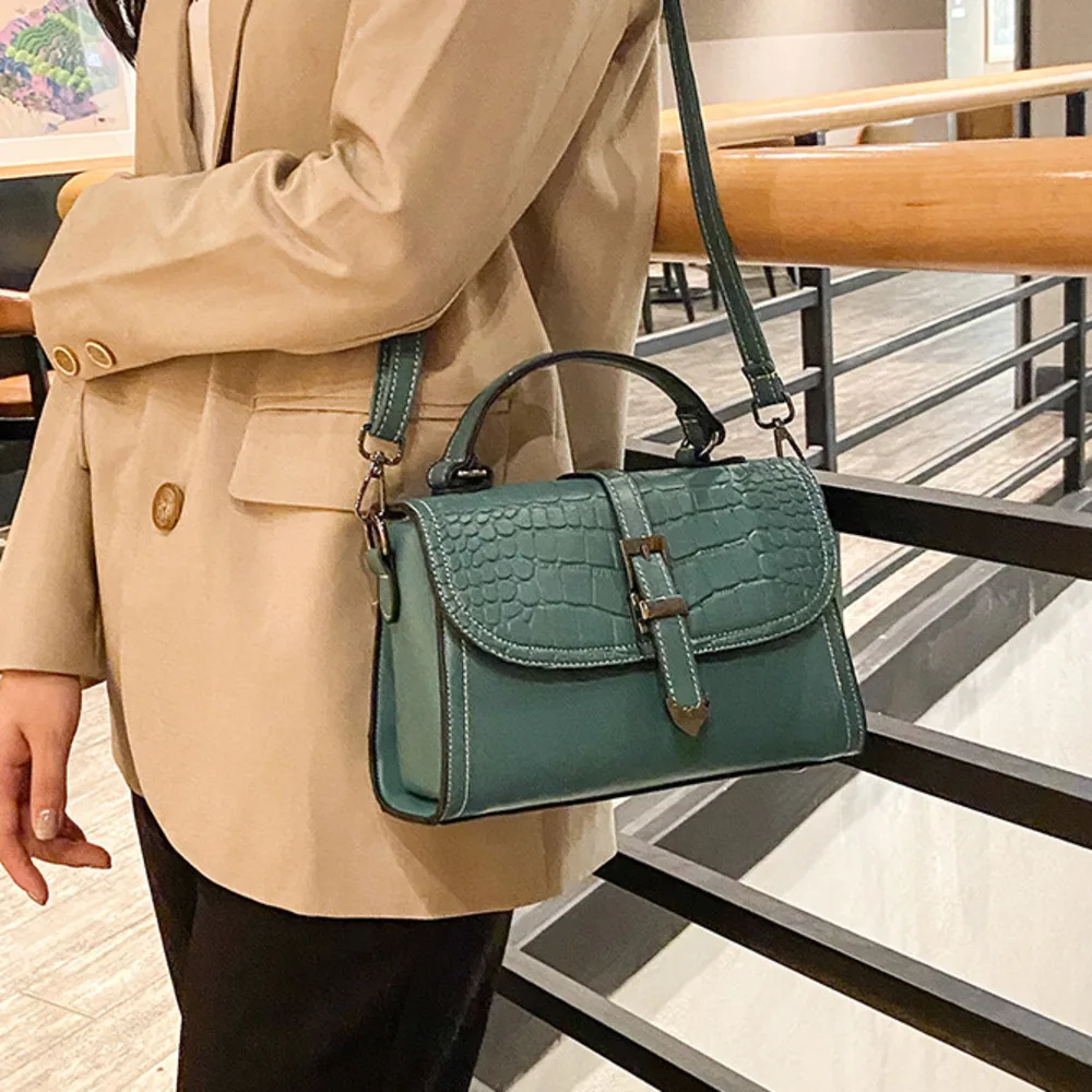 

2021 New Color Contrast Head Soft PU Single Shoulder Diagonal Straddle Portable Women's Bag Women Leather Handbags