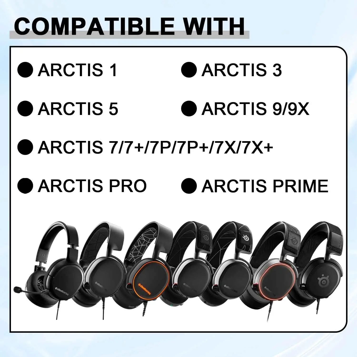 وسائد أذن بديلة وسادات أذن من جل التبريد ترقية وسادات أكواب الأذن المتوافقة مع سماعات SteelSeries Arctis 7/5/3/1/9X/Pro