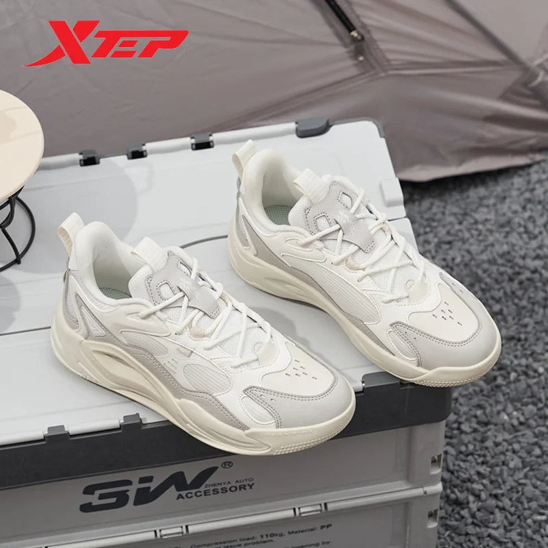 Xtep Skateboarding Shoes Women Thick-Soled Low Top Casual Shoes Wear-Resistant Non-Slip Sneakers Female Sport Shoes 978418310006