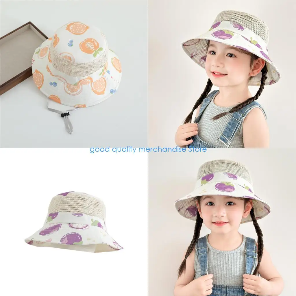 قبعة Y5JD للأطفال للحماية من الشمس من نسيج شبكي قابل للتنفس وقابلة للطي ذات حواف واسعة للتخييم على الشاطئ والمغامرات الخارجية #1