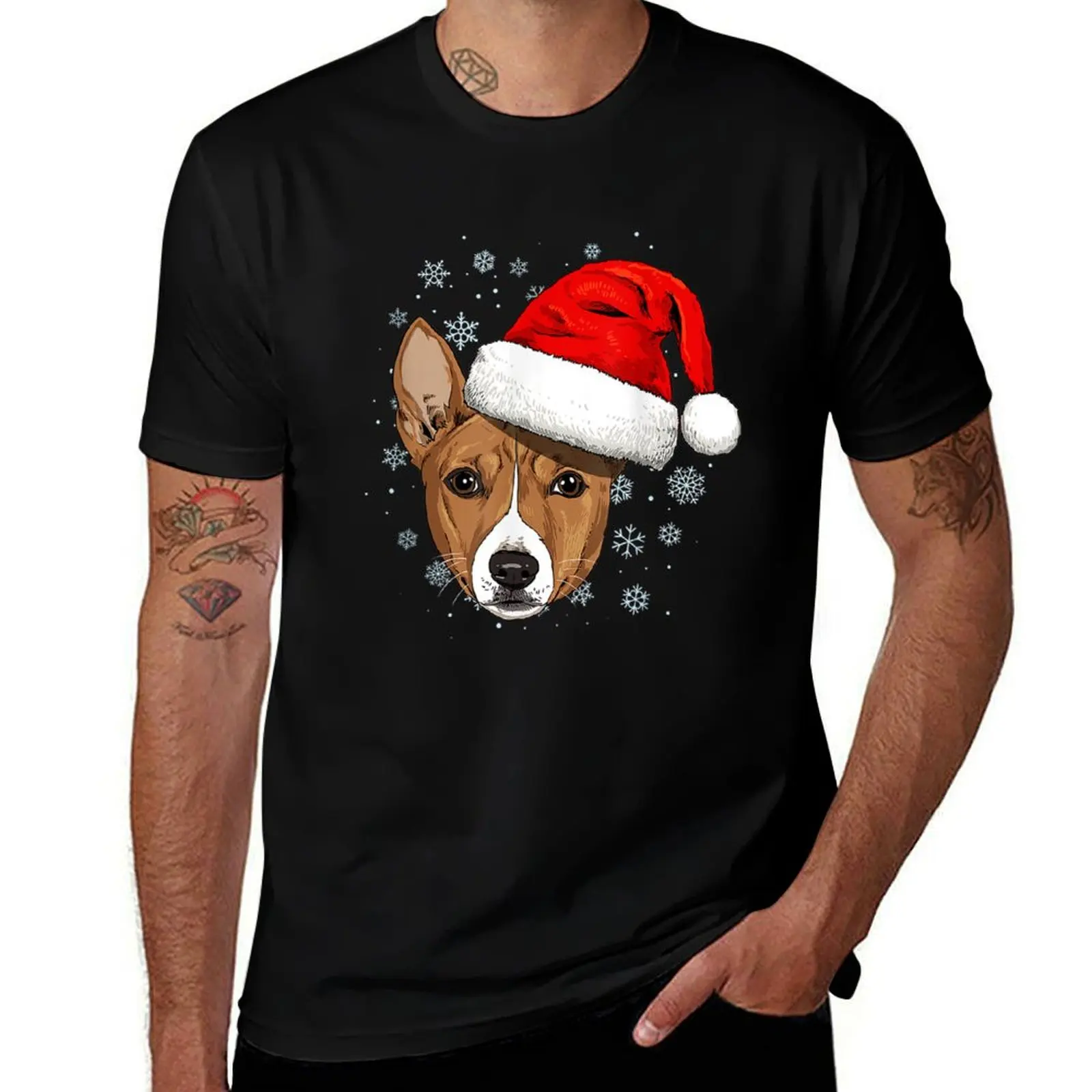 

shirt t t designer plain shirts t man T-Shirt man Basenji Christmas shirts cotton 100% T-Shirt