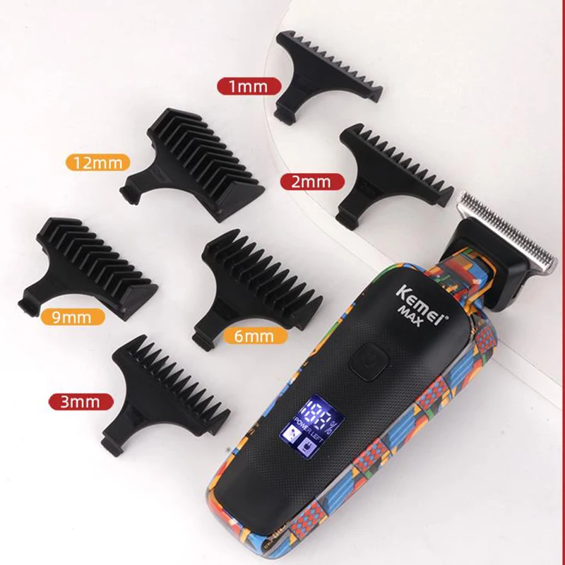 Kemei Men's Haircut Machine Rechargeable Electric Shaver Trimmer for Men Graffiti Artistic Professional Hair Clipper KM-MAX5090