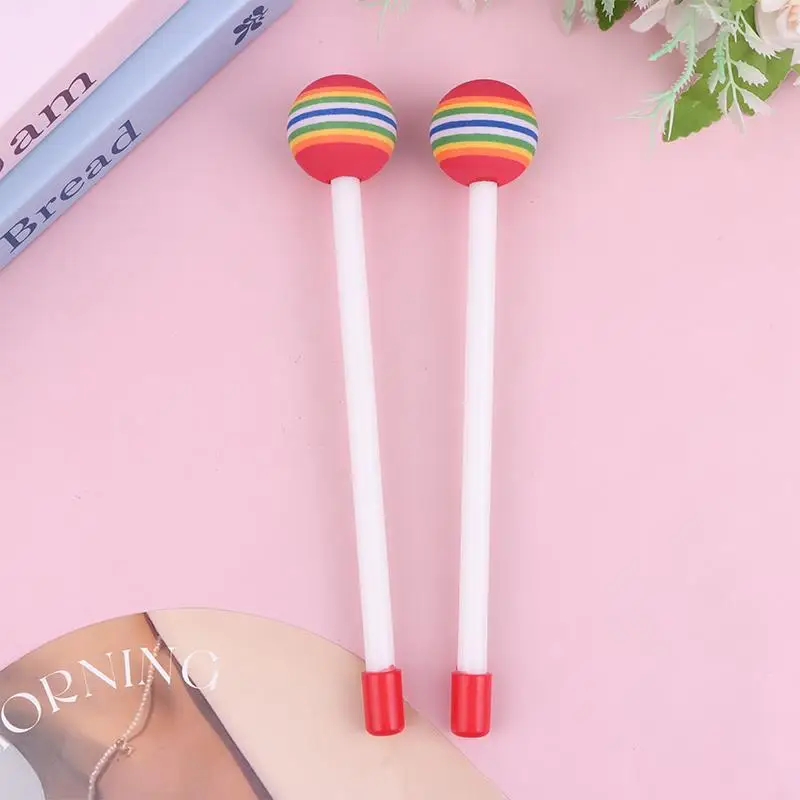 2Pcs Drum Sticks Round Felt Mallet Drum Sticks EVA Orff Hand Percussion Beat Rainbow Color Musical Instrument Accessories view 3