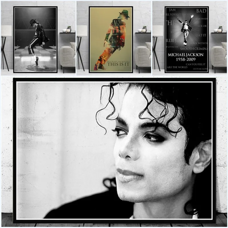 Michael Jackson Poster, Cetak, Hitam, Putih, Lukisan, Dinding Kualitas, Tinggi, Lukisan, Lukisan Dinding, Home