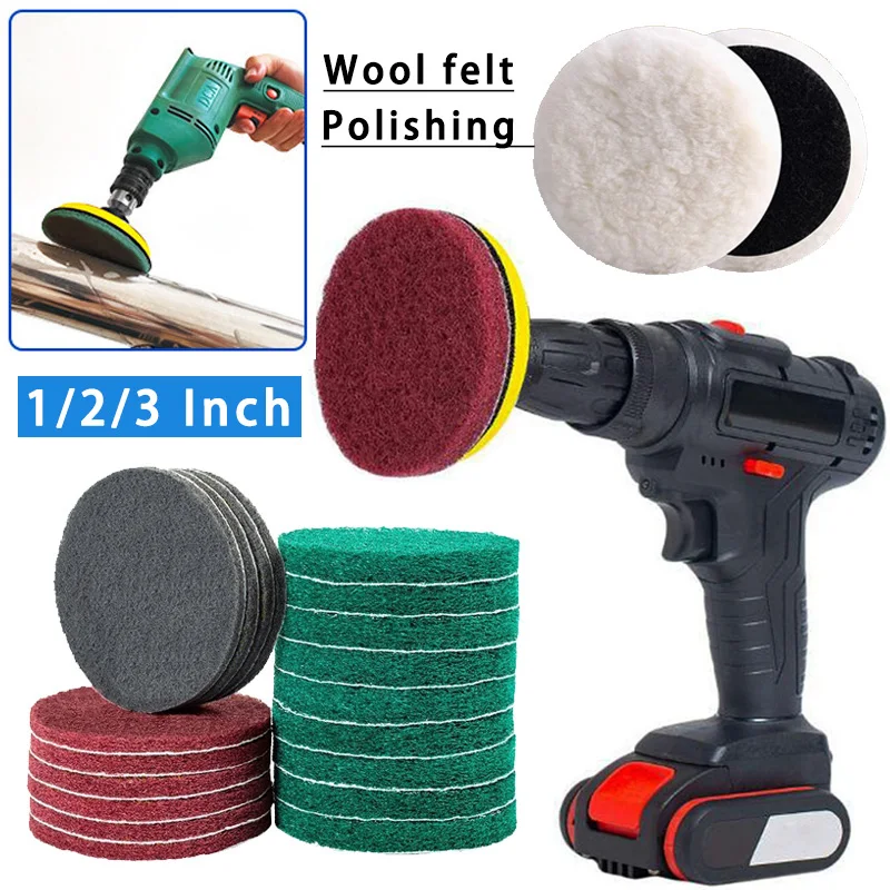 

6 или 8 шт. мочалка 1/2/3-дюймовая полировальная подушечка самоклеящийся диск промышленные сверхмощные нейлоновые чистящие средства для электрической дрели