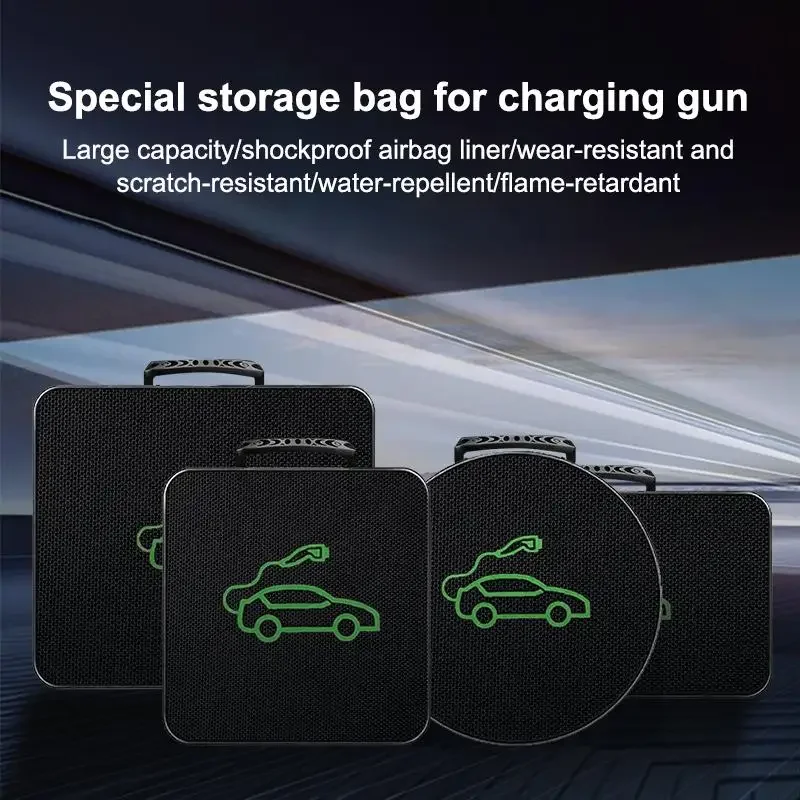 Electric Car Battery Jumper Cable Storage Bag Waterproof EV Car Rechargeable  Storage Organizer For Charging Cables Cords