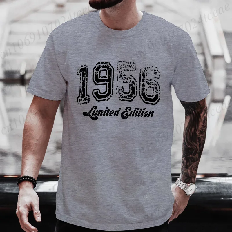 Vintage 1956 Birthday T-Shirt Birthday Shirt Funny Retro Limited Edition Tee Tshirt for Men Tee Tops Short Sleeve Men's Clothing