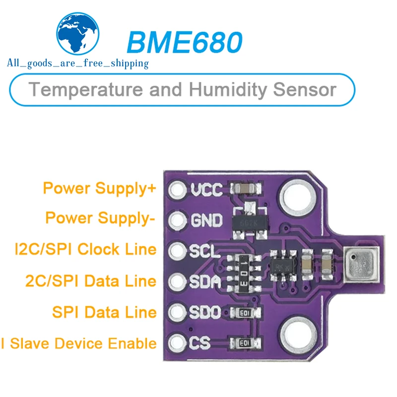 TZT 1/3PCS CJMCU-680 BME680 Digitale Temperatur Feuchtigkeit Druck Sensoren Höhen Erkennung Modul Für Arduino