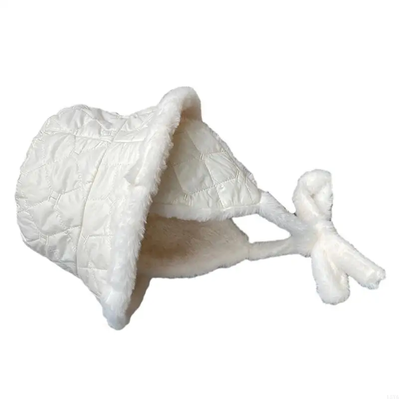 L5YA 軽量バケットハット耳保護帽子大人の厚いぬいぐるみ帽子冬暖かいキャップ