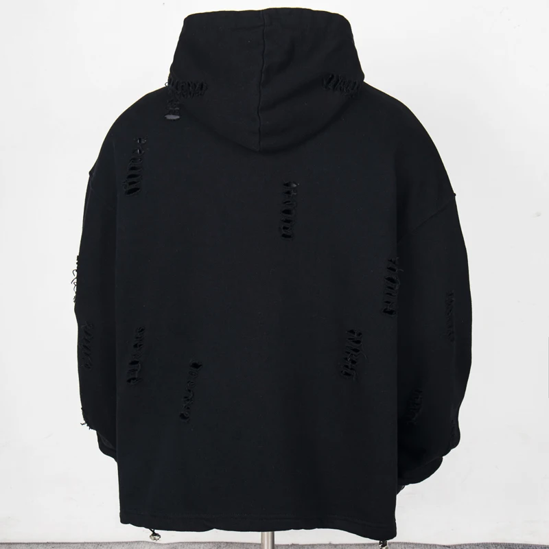 Thug Club Hole Embroidery Horse Hoof Leather Patch Rivet Hoodie Sweatshirts Men Women Classic Metal Moon Star Logo Pullovers