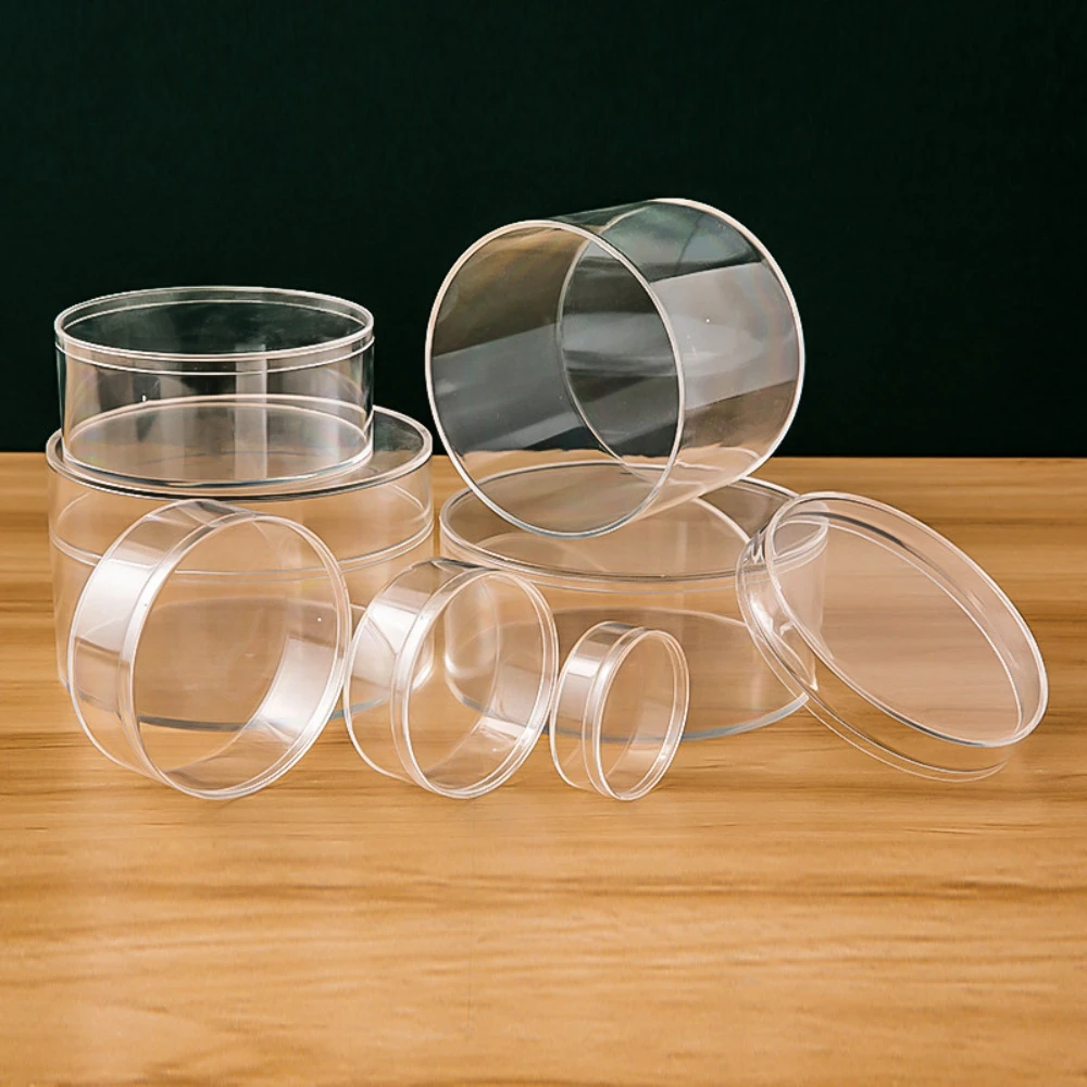 1-6Pcs Multi Size Storage Round Box Transparent Jewelry Box With Lid Dustproof Gift Packing Food Candy Small Parts Clear Box