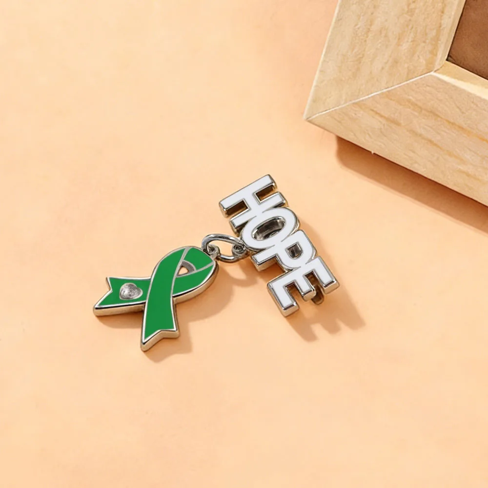 Grünes Aufmerksamkeitsband, Hoffnungs-Emaille-Pin, Brosche zur Unterstützung der psychischen Gesundheit, Leberkrebs, Lyme-Krankheit, Anhänger-Abzeichen, medizinischer Schmuck, Geschenk – Detail 7