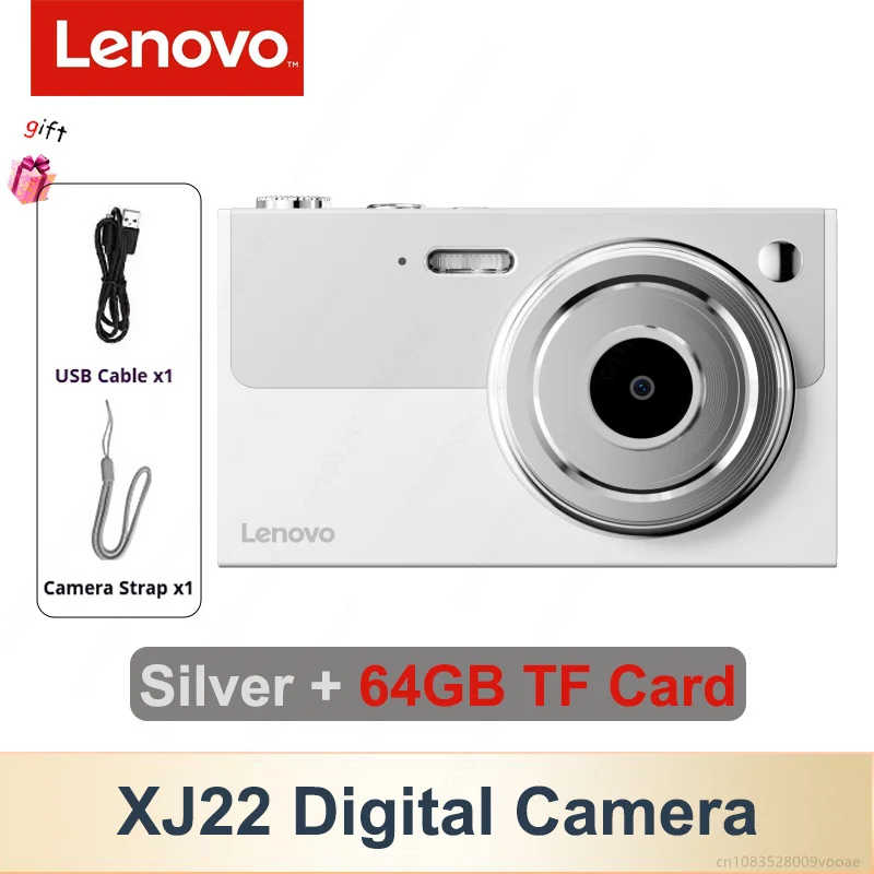 Lenovo 64MP Digitale Camera 16x Digitale Zoom Groothoek 1080P Full HD Video 2.8" LCD Vlogging Camera XJ22 Studenten Festival Cadeau