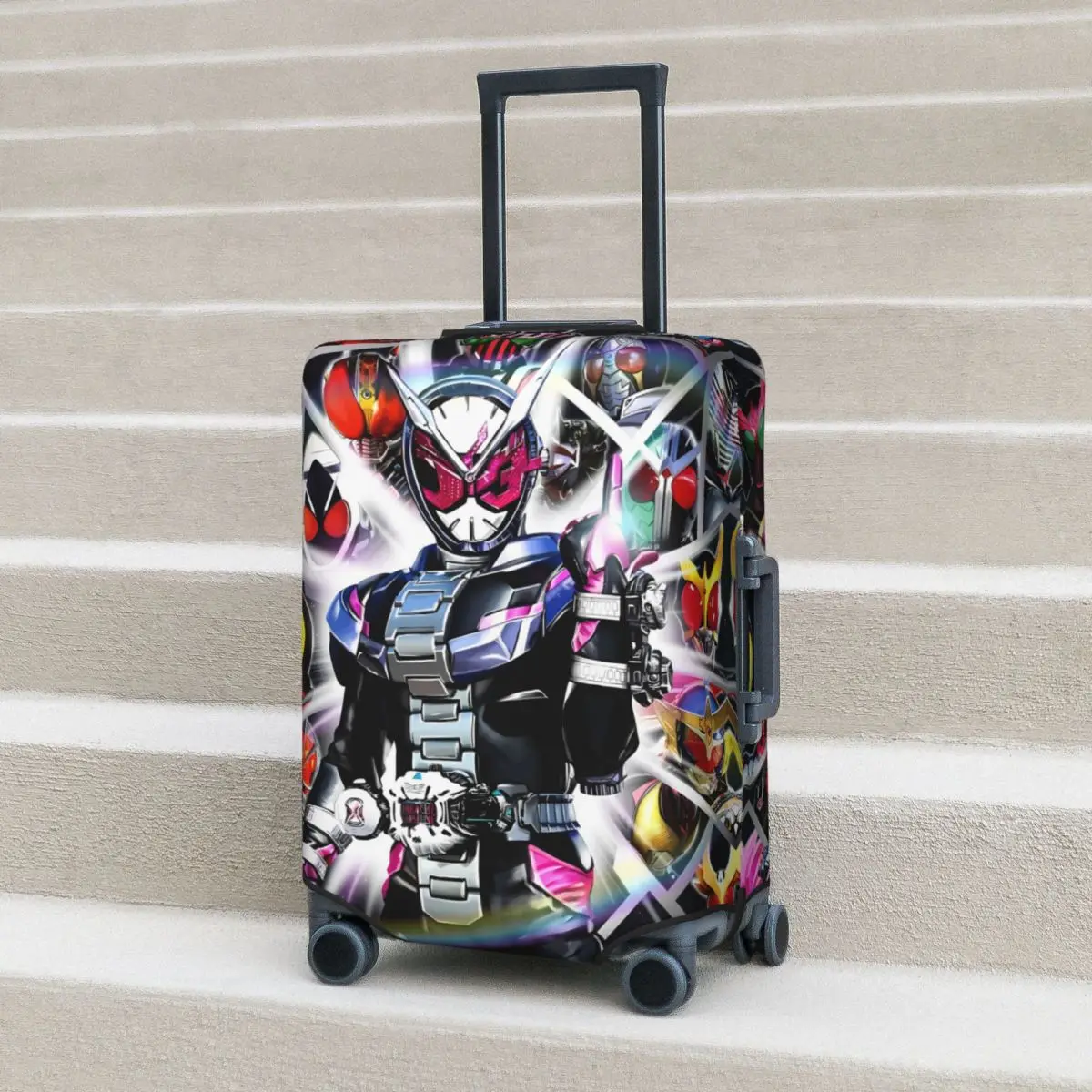 

Multi Armor Collage Kamen Rider Anime Suitcase Cover Vacation Cruise Trip Practical Luggage Case Protection