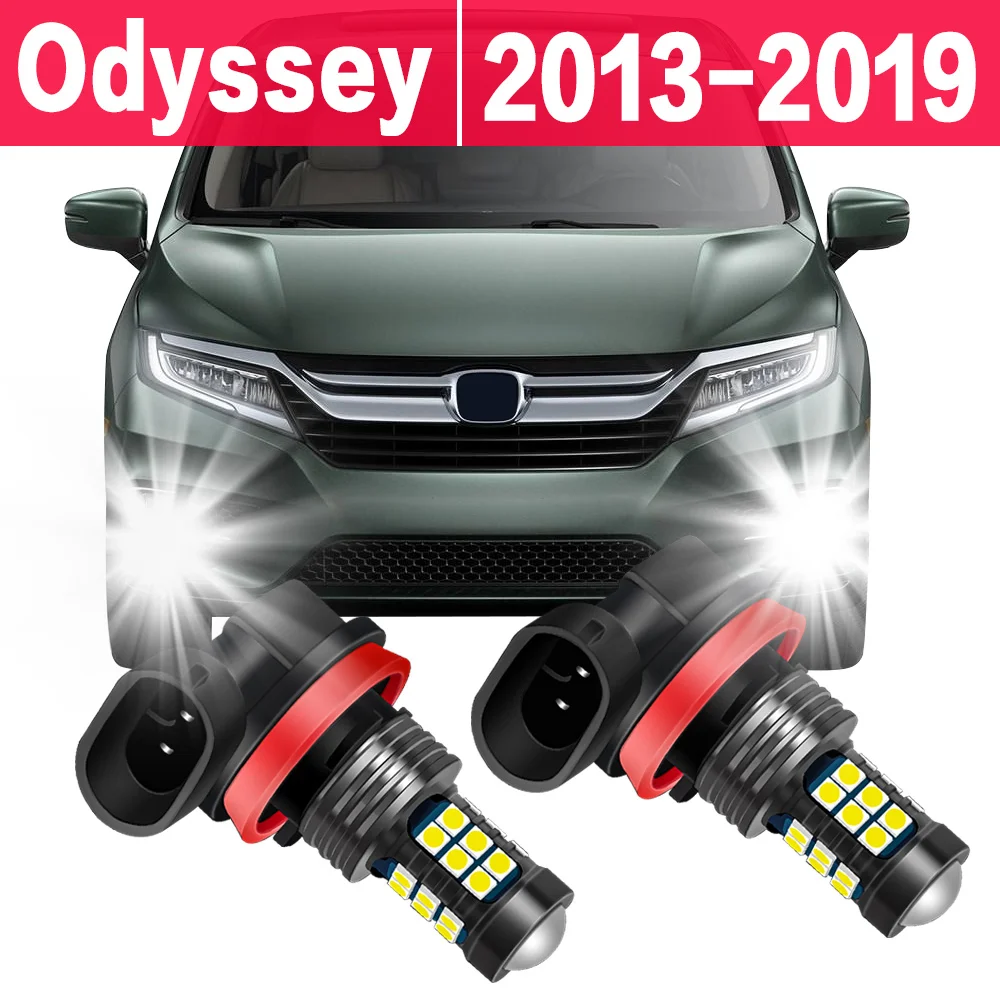 2X Car LED Fog Light Bulb For Honda Odyssey 2013 2014 2015 2016 2017 2018 2019 Accessories Automoble Front Fog Light