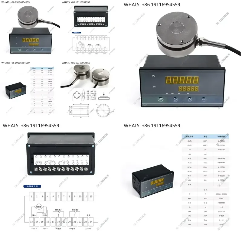 1pcs Load Cell Sensor with Indicator Display Compression Force Weight Pressure Sensor for Scale Range 10KG to 5000KG