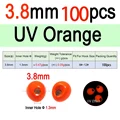 100 Piezas de 3.8mm Naranja