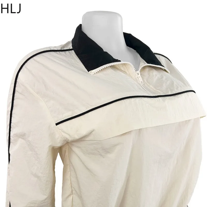 HLJ แฟชั่นลาย 2 ชิ้นชุดผู้หญิงชุดเสื้อแขนยาวและกางเกงขายาวกางเกงการจับคู่หญิง Streetwear