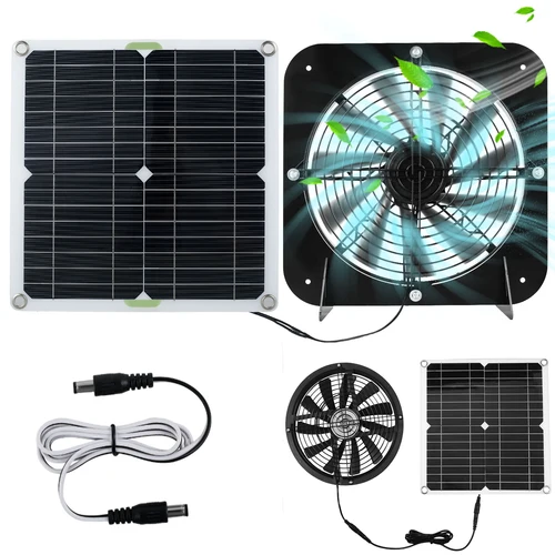Extractor de aire Solar de 100W, ventilador de Panel Solar, caja de ventilación, extractor para exteriores, gallinero, invernadero, cobertizo, radiador