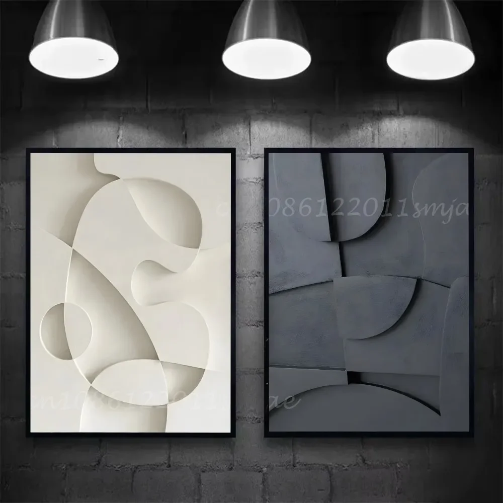 الطباعة التجريدية أبيض وأسود ثلاثية الأبعاد الملمس غير النظامية ملصق ذاتية اللصق الفن ورقة مقاومة للماء ملصق جدار ديكور