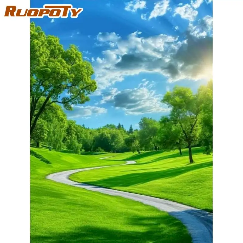 

RUOPOTY Grassland Diamond Painting Kits For Adults Diy Crafts Scenery Full Round/Square Abstract Unique Gift Art Supplies