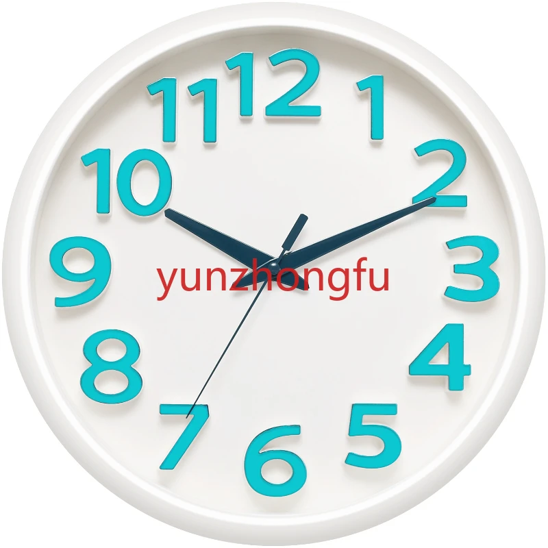 quartz watch home living room study fashionable mute watchSimple wall clock 3D stereo clock face