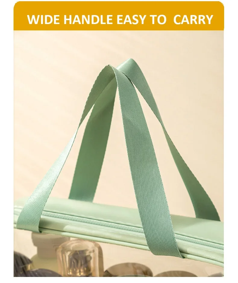 Kulturtasche für Damen und Herren, durchscheinender, wasserdichter Kosmetik-Reise-Organizer für Accessoires und Toilettenartikel – Detail 4