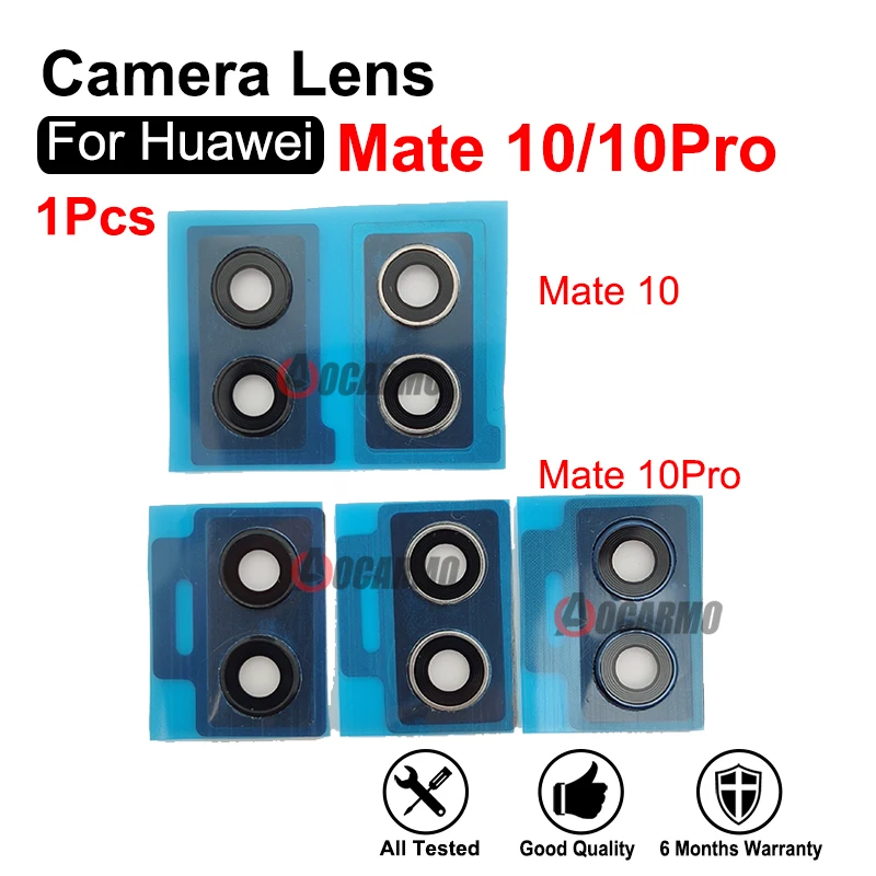 Huawei Mate 10 pro 10pro用リアカメラレンズ,1個,フレームと接着剤,交換部品,黒,青,銀