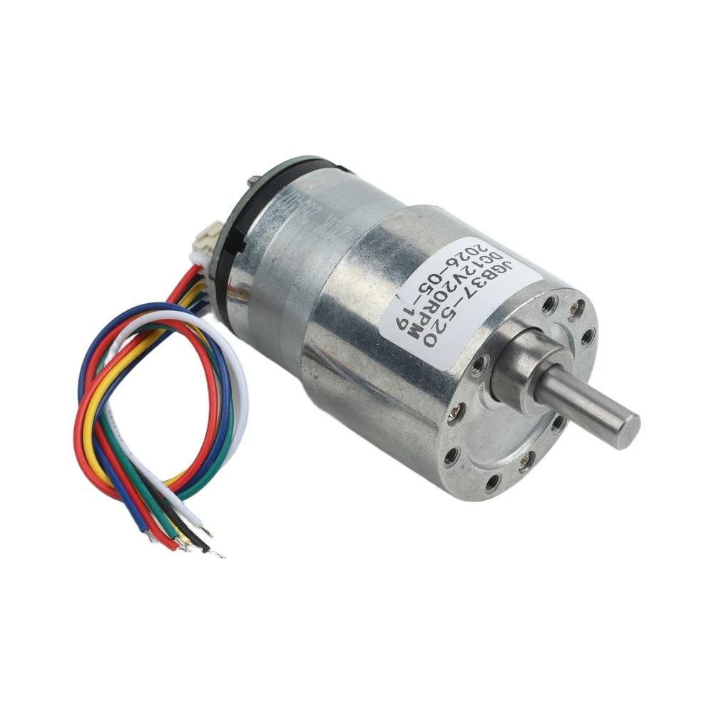6V 12V 24V JGB37520 DC Gear Motor with Encoder for Precise Measurement in Maze Solving and Racing Vehicle  6V 12V