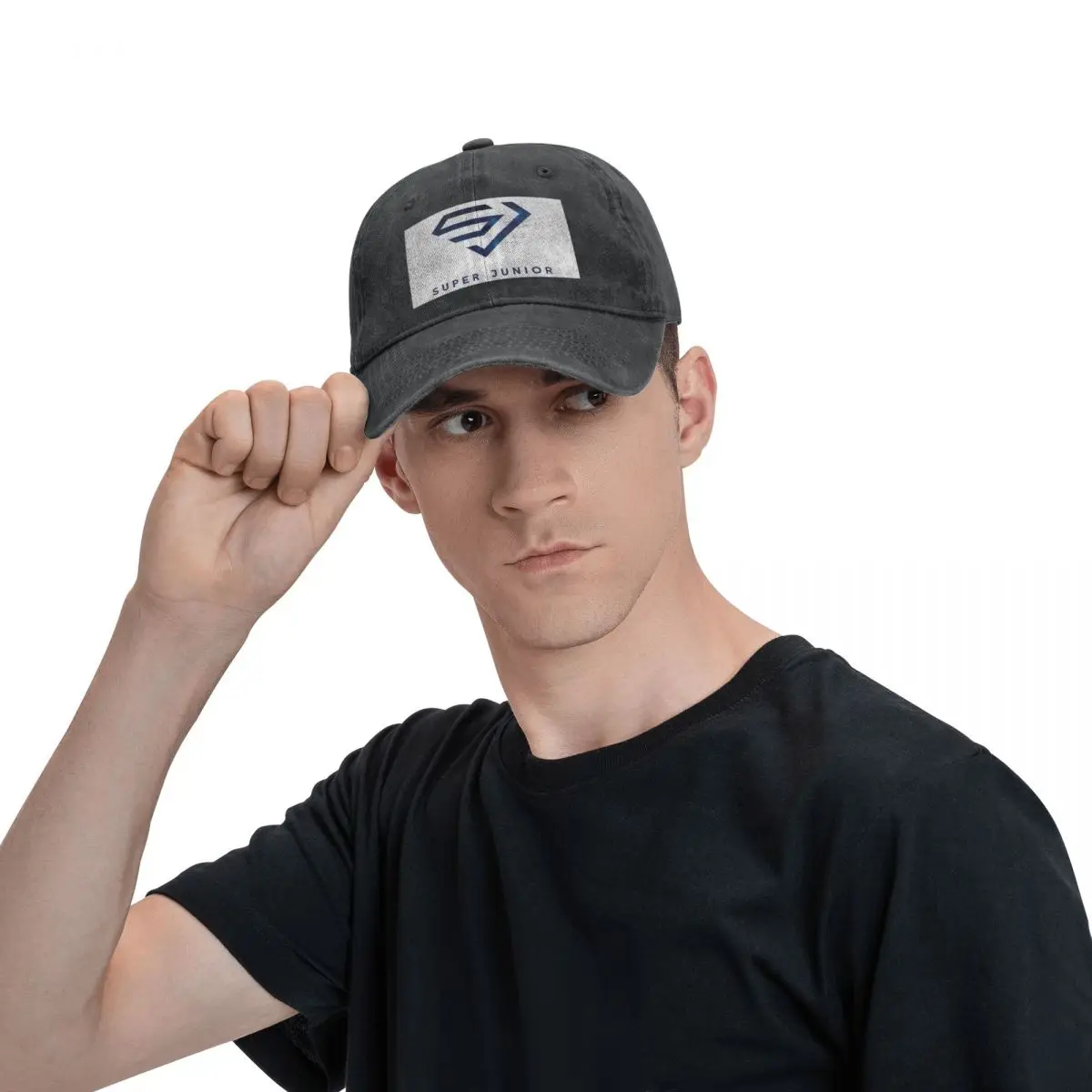 Super Junior Logo Baseball Caps Fashion Washed Denim Hats Outdoor Adjustable Casquette Hip Hop Baseball Cowboy Hat for Men Women
