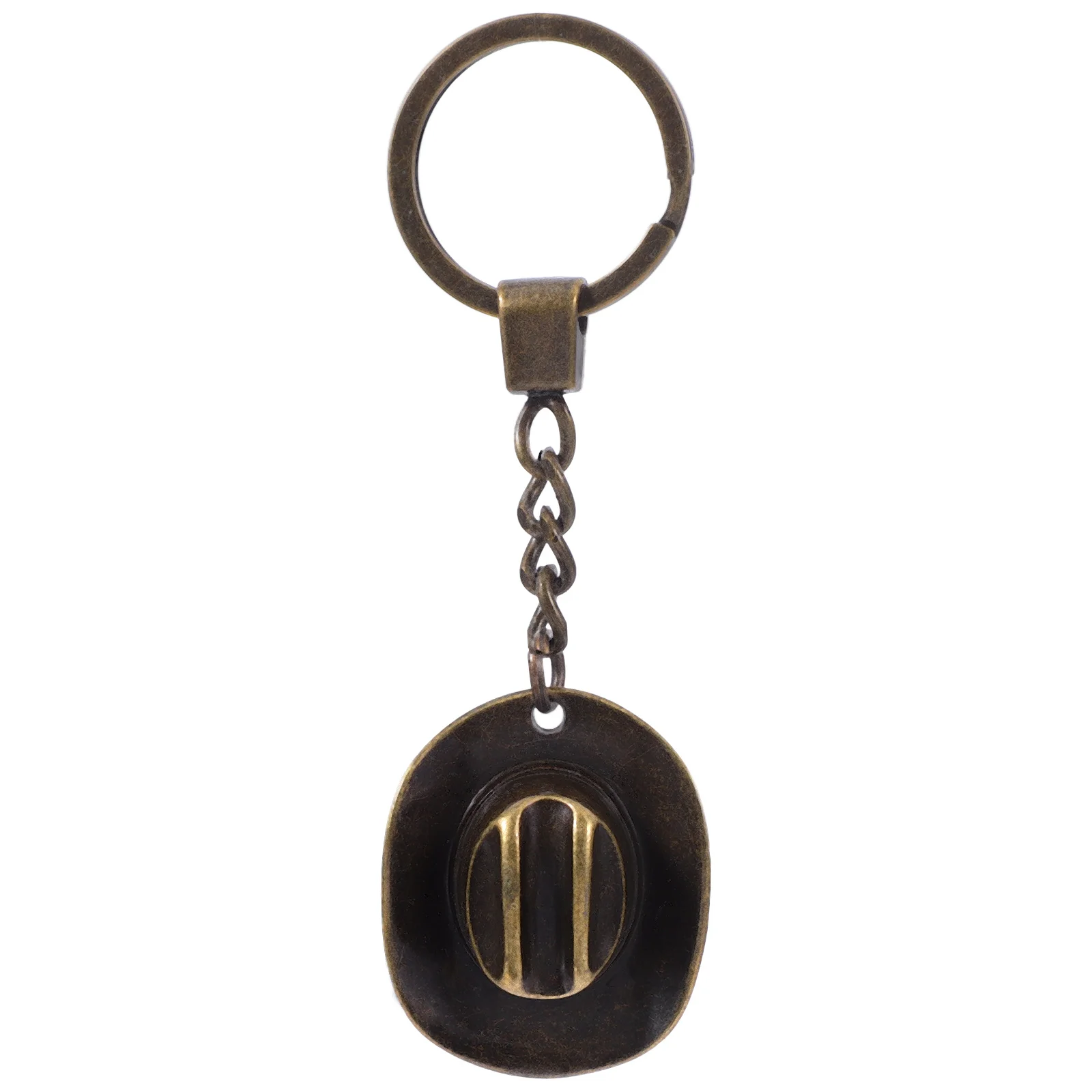 

Cowboy Hat Keychain Light Brown Small Size Bag Pendant Gifts for Dad Zinc Alloy Memorial Keychains Women Cute Backpack