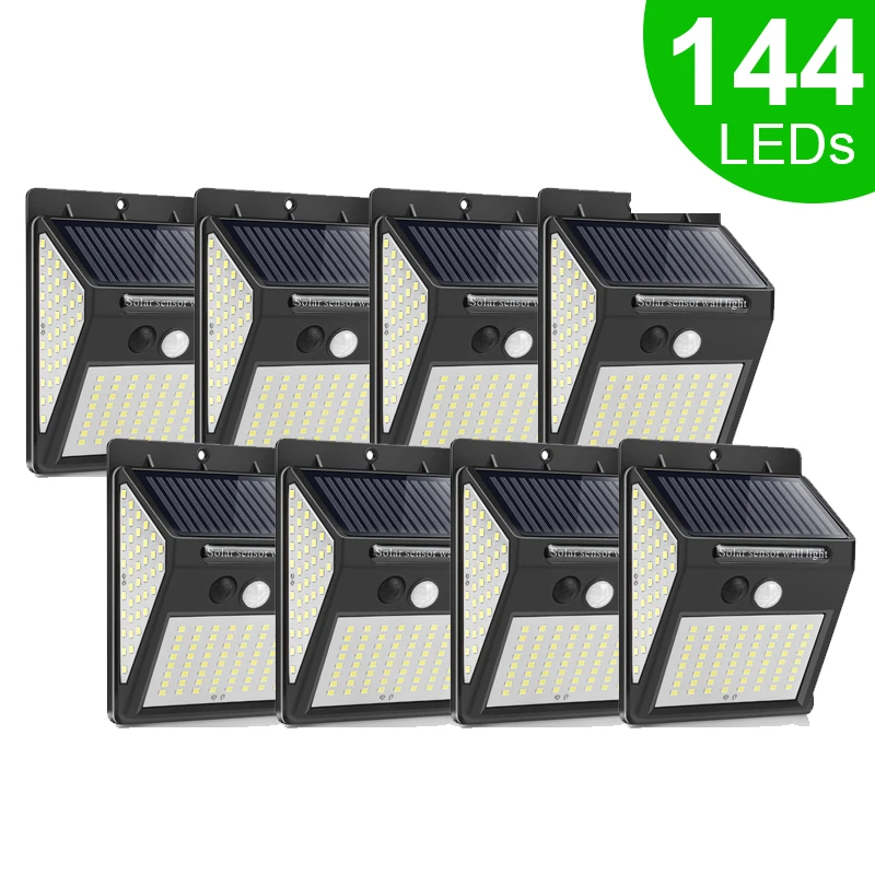 

100/144 LED Outdoor Solar Light Motion Sensor Wall Light Waterproof Solar Power Pathway Light