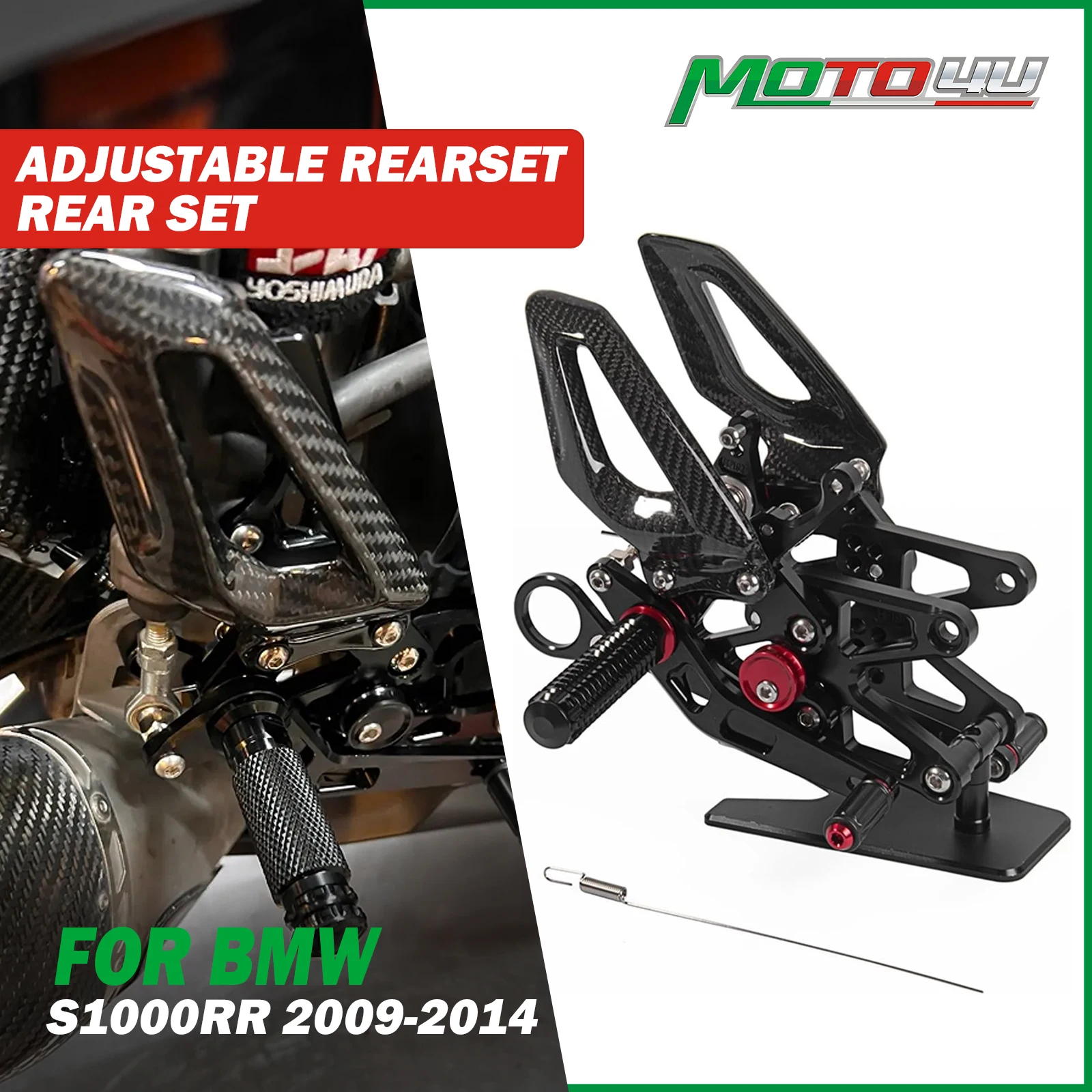

Adjustable Rearset Aluminum Foot Pegs Racing Rear set Carbon Part For BMW S1000RR S 1000RR S1000 2009 2010 2011 2012 2013 2014