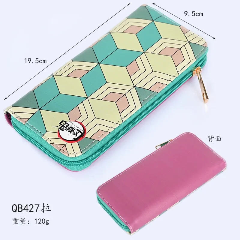 Anime  Kimetsu No Yaiba Tanjiro Kamado Nezuko Wallets Long PU Leather Wallet Anime Purse Cosplay Accessories