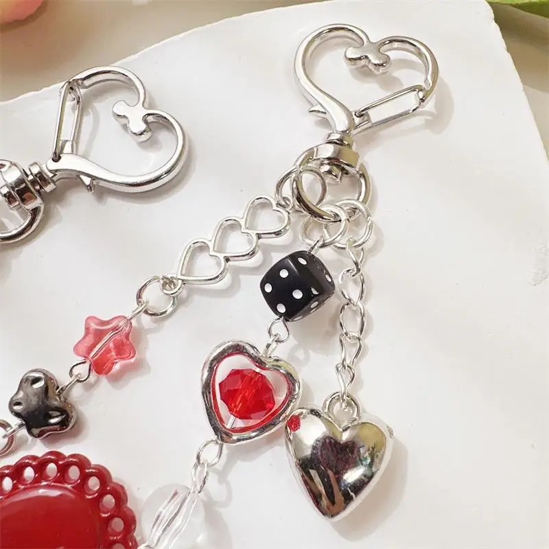 الحلو كول القلب Bowknot سلسلة هاتف الحب مشبك المفاتيح قلادة حقيبة معلقة حلية جرلي كاميرا Ccd اكسسوارات كيرينغ هدية #5