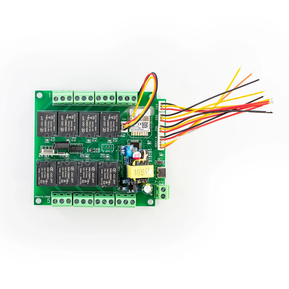 Tuya-relé de Control remoto WiFi/Zigbee de 8 canales, soporte de pantalla de estado de circuito de 4 vías, 4 controles de entrada de temperatura y