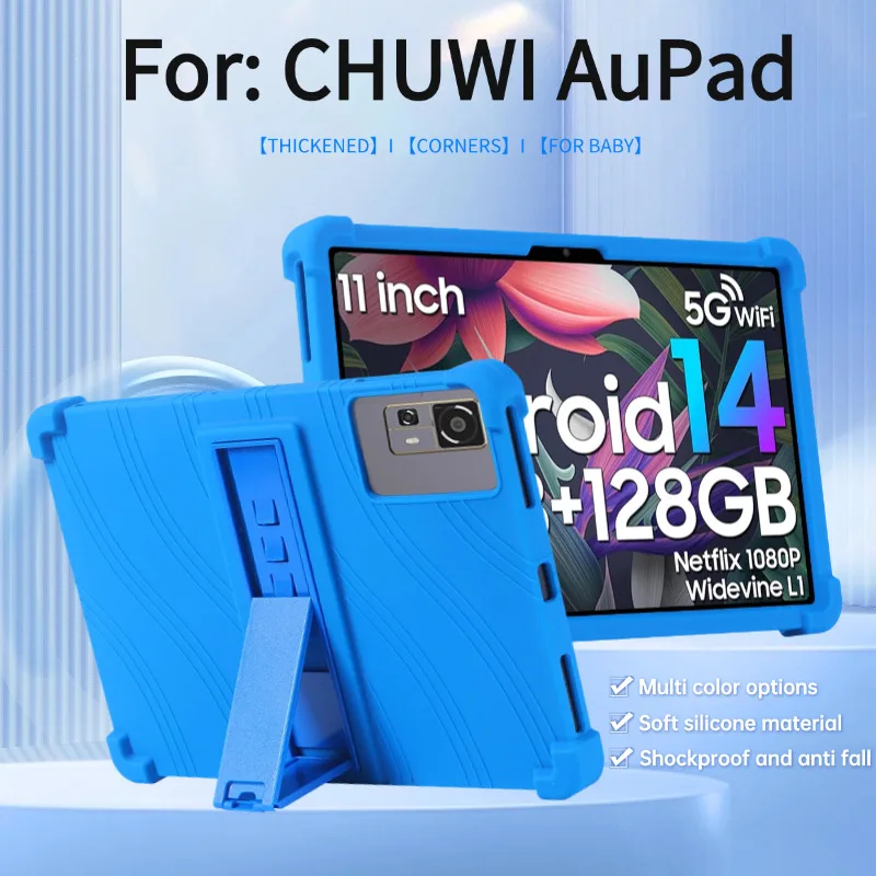 

For CHUWI AuPad 10.95"Tablet Silicone case , [Kids Friendly] 4 Corners Thicken Shockproof Soft Silicone Cover