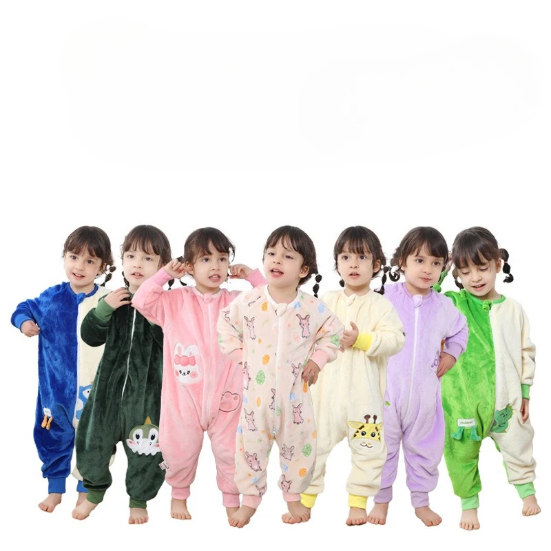 

Baby Rompers Boy Plush Jumpsuit Boy Newborn 6 To 9 12 18 24 Months Winter Cute Blue Dinosaur Pyjama Infant Toddler Kids Clothes