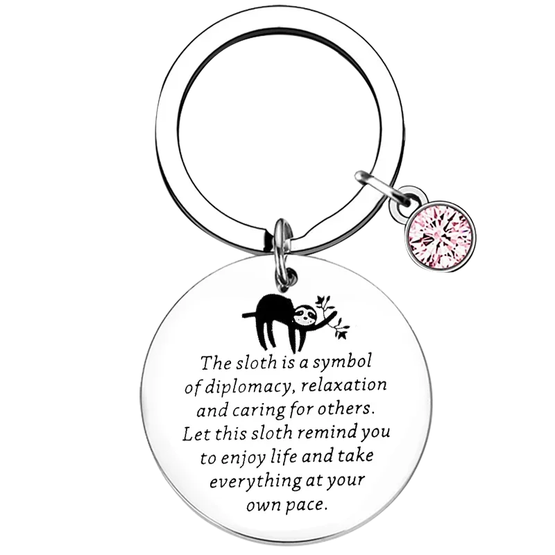 New Sloth Gift Key Chain Ring Sloth Lover Gift Inspirational keychains pendant Friends Animal Lover Gift