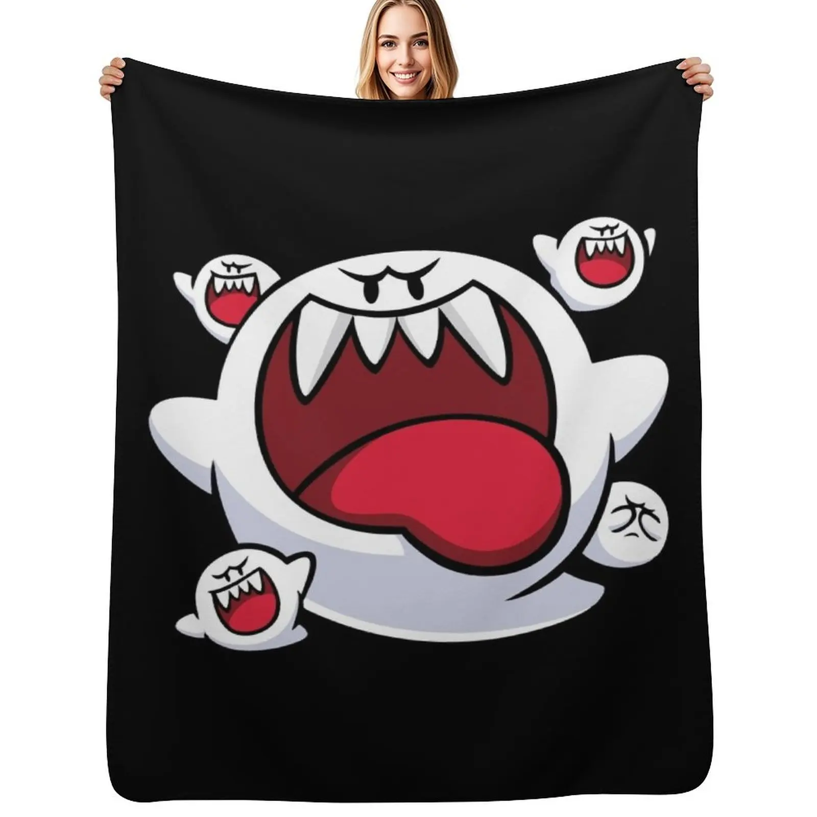 

King Boo Face Throw Blanket Flannels warm for winter Thermal sofa bed Blankets