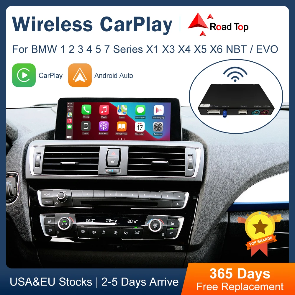 

Wireless Android Auto Carplay for BMW NBT 1 2 3 4 5 7 Series X1 X3 X4 X5 X6 F15 F16 F25 F26 F48 F01 F10 F11 F22 F20 F30 F32