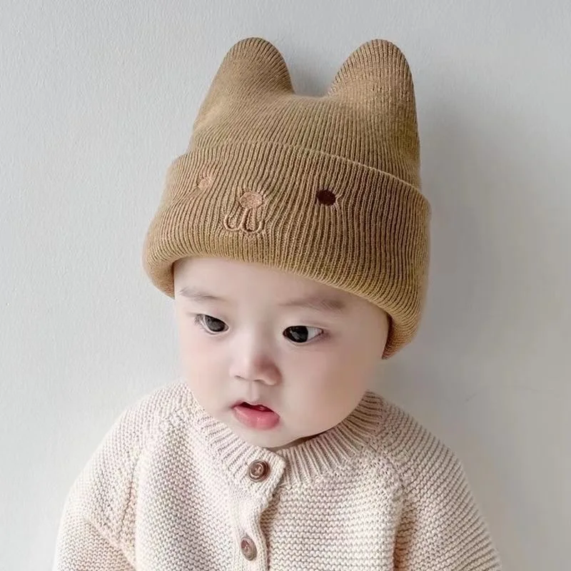 Autumn Winter Newborn Baby Boys And Girls Gift Knitted Hats Child Knitting Wool Cap Warmer For Children Boy Girl Small Age Trend