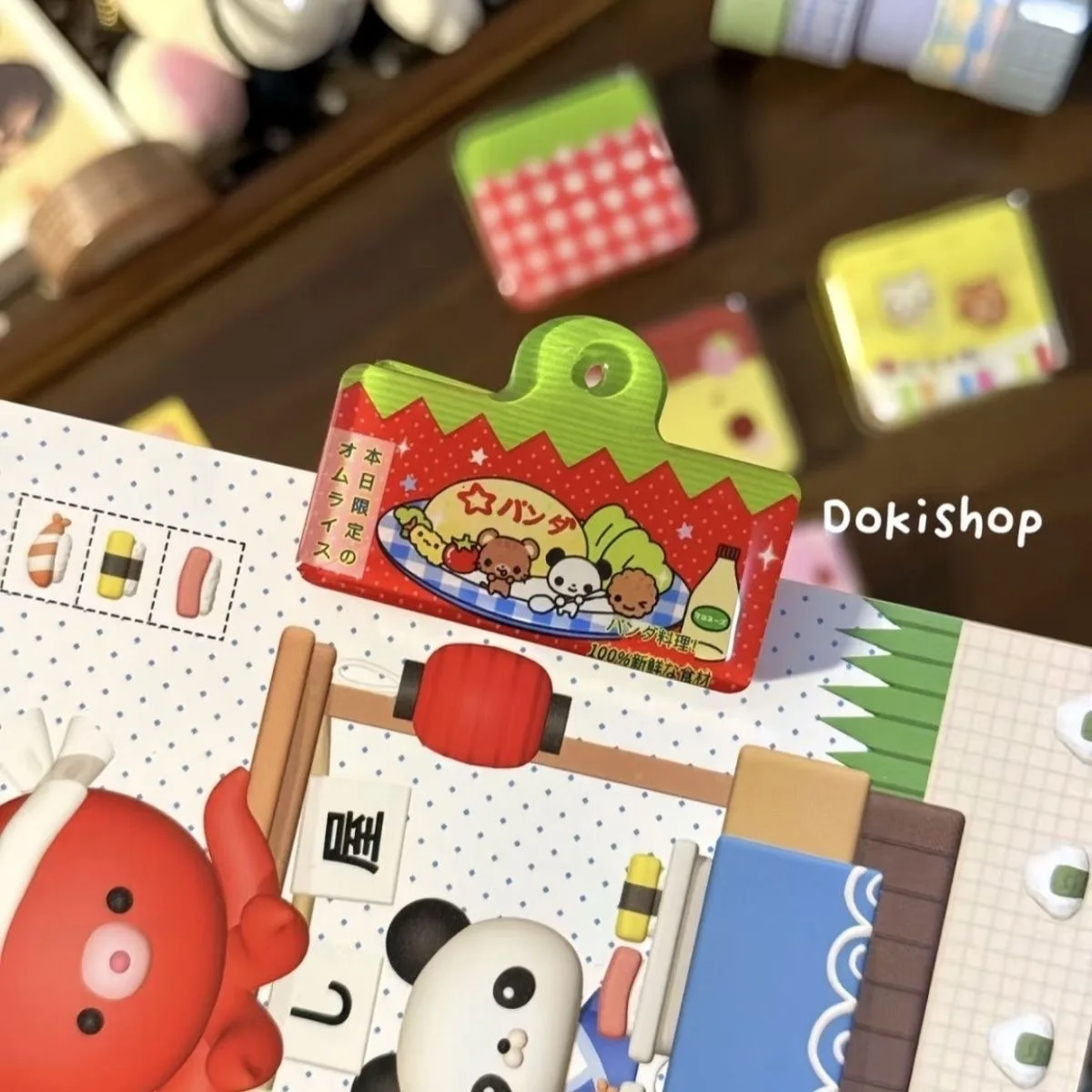 Japanese Ancient Epoxy Acrylic Pp Clip Test Paper Note Retro Handbook File Book Fixed Long Tail Ins Cute Korean Clip Friend Gift