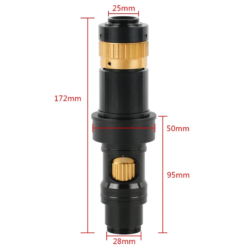 Large depth of field Adjustable Magnification HD 180X  Zoom C Mount Lens For HDMI VGA USB Industry Video Microscope Camera