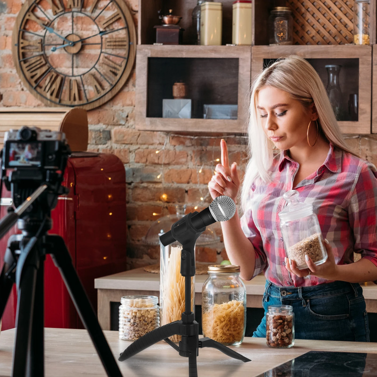 

Microphone Stand Table Support Mount Desktop Floor Bracket Universal Microphones