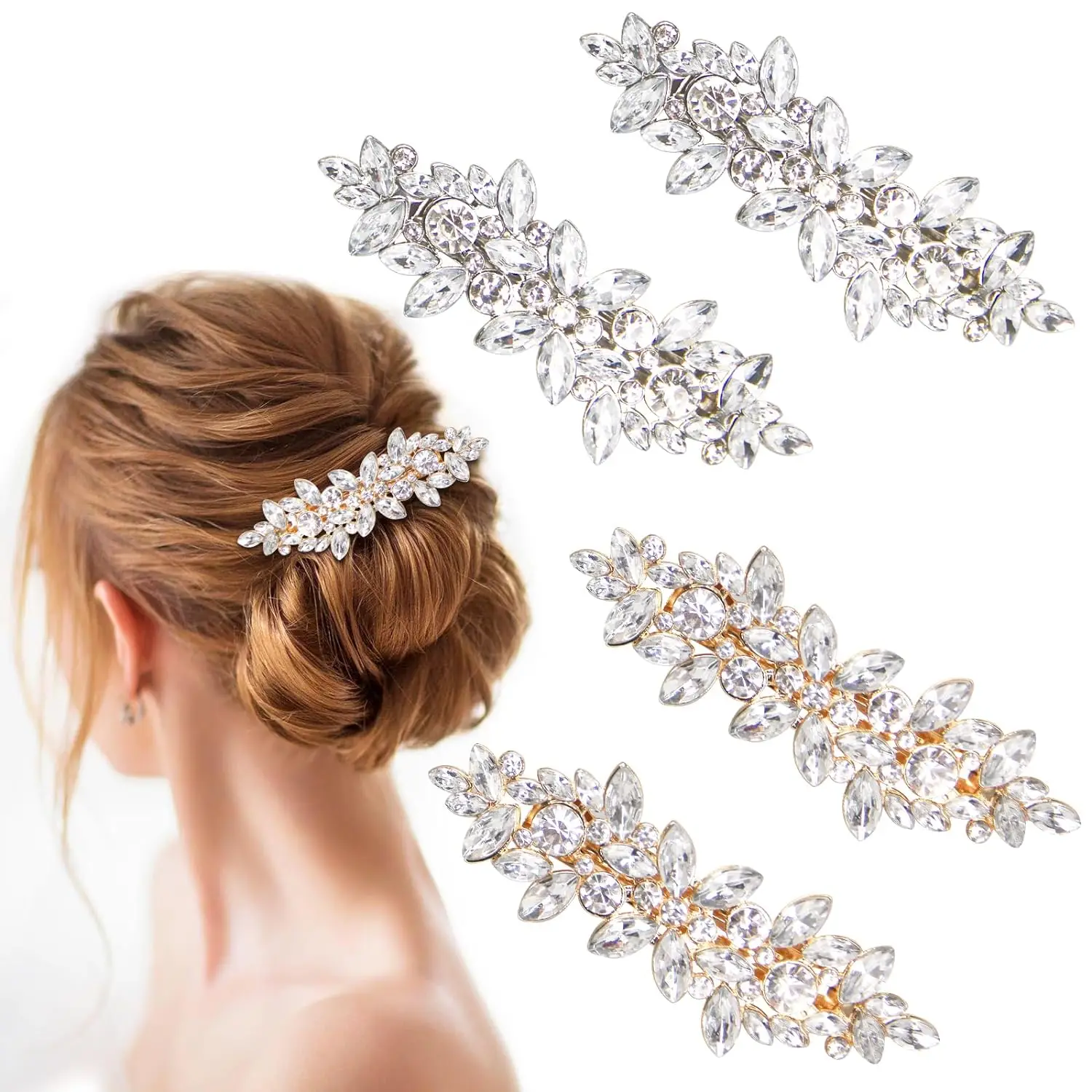 Luxury Rhinestone Hairpins Weedding Pearl Patch Crystals Hair Clip Hair Accessories For Women Bridal Headwear Hair Styling Tools